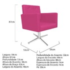 Poltrona Gênesis Base Giratória De Metal Corano Pink - Doce S