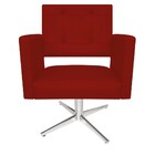Poltrona Gênesis Base Giratória De Metal Corano Vermelho - Am