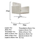 Poltrona Gênesis Base Giratória De Metal Suede Bege - Amarena