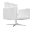 Poltrona Gênesis Base Giratória De Metal Suede Branco - Amare