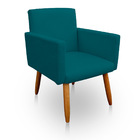 Poltrona Gênesis Com 1 Puff Retangular Decorativo Para Sala E