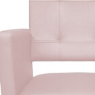 Poltrona Gênesis Pés Palito Mel Corano Rosa Bebê - Amarena Mó