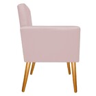 Poltrona Gênesis Pés Palito Mel Corano Rosa Bebê - Amarena Mó