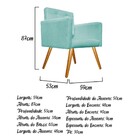 Poltrona Gênesis Pés Palito Mel Suede Azul Tiffany - Amarena
