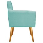 Poltrona Gênesis Pés Palito Mel Suede Azul Tiffany - Amarena