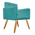 Poltrona Gênesis Pés Palito Mel Suede Azul Turquesa - Amarena