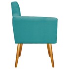 Poltrona Gênesis Pés Palito Mel Suede Azul Turquesa - Amarena
