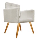 Poltrona Gênesis Pés Palito Mel Suede Bege - Amarena Móveis