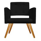 Poltrona Gênesis Pés Palito Mel Suede Preto - Amarena Móveis