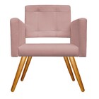 Poltrona Gênesis Pés Palito Mel Suede Rosê - Amarena Móveis
