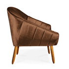 Poltrona Giovana Acetinado Marrom Pés Palito Castanho - D'ros