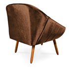 Poltrona Giovana Acetinado Marrom Pés Palito Castanho - D'ros