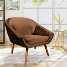 Poltrona Giovana Acetinado Pés Palito Castanho - D'rossi - Ma