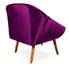 Poltrona Giovana Acetinado Pés Palito Castanho - D'rossi - Ro