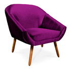 Poltrona Giovana Acetinado Pés Palito Castanho - D'rossi - Ro