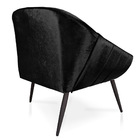 Poltrona Giovana Acetinado Preto Pés Palito De Ferro - D'rossi