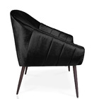 Poltrona Giovana Acetinado Preto Pés Palito De Ferro - D'rossi