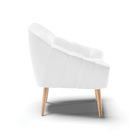 Poltrona Giovana Corano Branco Pés Palito Natural D03 - D'ros