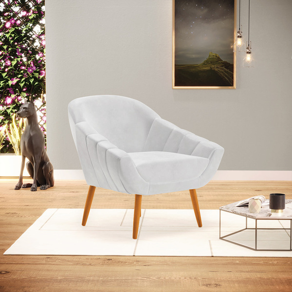 Poltrona Giovana Corano Pés Palito Castanho D03 - D'rossi - B