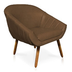 Poltrona Giovana Corano Vintage Camel Marrom Pés Palito Casta