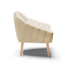 Poltrona Giovana Corino Bege Pés Palito Natural D03 - D'rossi