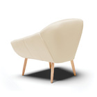 Poltrona Giovana Corino Bege Pés Palito Natural D03 - D'rossi