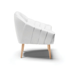 Poltrona Giovana Corino Branco Pés Palito Natural D03 - D'ros