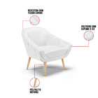 Poltrona Giovana Corino Branco Pés Palito Natural D03 - D'ros