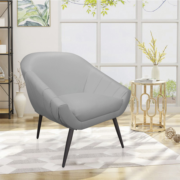 Poltrona Giovana Corino Cinza Pés Palito De Ferro D01 - D'ros
