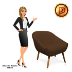 Poltrona Giovana Corino Pés Palito Castanho - D'rossi - Marrom