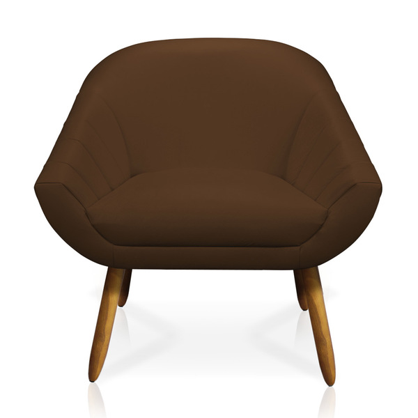 Poltrona Giovana Corino Pés Palito Castanho - D'rossi - Marrom