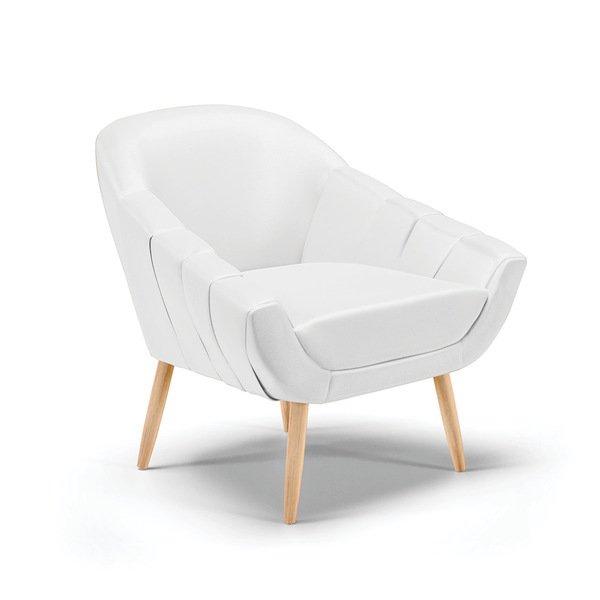 Poltrona Giovana Corino Pés Palito Natural - D'rossi - Branco