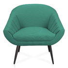 Poltrona Giovana Linho Azul Pavão A115 Pés Palito De Ferro -