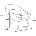 Poltrona Giovana Linho Bege A19 Pés Palito Castanho- D'rossi