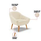 Poltrona Giovana Linho Bege A19 Pés Palito Castanho- D'rossi