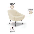 Poltrona Giovana Linho Bege A19 Pés Palito De Ferro D03 - D'r