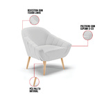 Poltrona Giovana Linho Cinza A05 Pés Palito Natural D03 - D'r