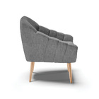 Poltrona Giovana Linho Grafite A26 Pés Palito Natural D03 - D