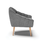 Poltrona Giovana Linho Grafite A26 Pés Palito Natural - D'ros