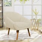 Poltrona Giovana Linho Pés Palito Castanho A19 Grosso Bege