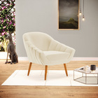 Poltrona Giovana Linho Pés Palito Castanho D03 - D'rossi - A1