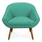 Poltrona Giovana Linho Pés Palito Castanho - D'rossi - A115 A