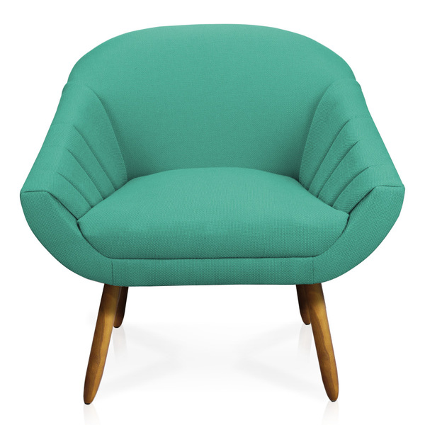 Poltrona Giovana Linho Pés Palito Castanho - D'rossi - A115 A