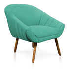 Poltrona Giovana Linho Pés Palito Castanho - D'rossi - A115 A