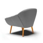 Poltrona Giovana Linho Pés Palito Castanho - D'rossi - A26 Gr