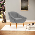 Poltrona Giovana Linho Pés Palito Castanho - D'rossi - A26 Gr