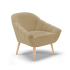 Poltrona Giovana Linho Pés Palito Natural - Indo Decorar - A3