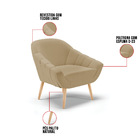 Poltrona Giovana Linho Pés Palito Natural - Indo Decorar - A3