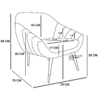 Poltrona Giovana Linho Preto A79 Pés Palito Castanho - D'rossi