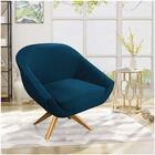 Poltrona Giovana Suede Azul Marinho